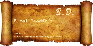 Burai Deodát névjegykártya